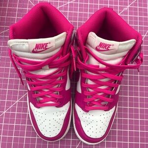 Women’s Nike Dunk High Pink White Prime Size 7 in box sneakers high top